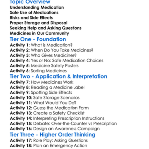 Medication Safety Worksheet Activity Booklet