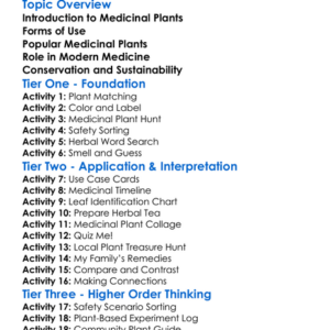 Medicinal Plants And Their Uses Worksheet Activity Booklet