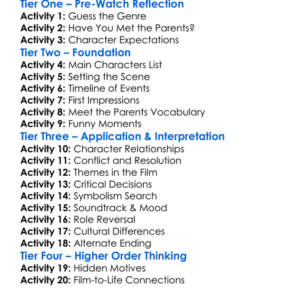 Meet The Parents 2000 Worksheet Activity Booklet