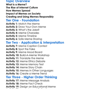 Memes And Internet Culture Worksheet Activity Booklet