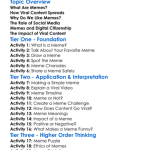 Memes And Viral Content Worksheet Activity Booklet