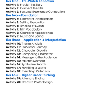 Memoir Of A Snail 2024 Worksheet Activity Booklet