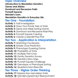 Mendelian Genetics Worksheet Activity Booklet