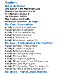 Menstrual Cycle And Hormonal Control Worksheet Activity Booklet