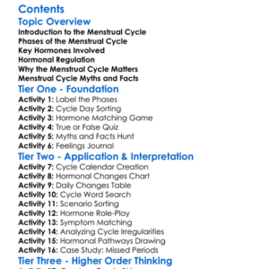 Menstrual Cycle And Hormonal Regulation Worksheet Activity Booklet