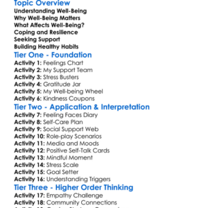 Mental And Emotional Well-Being Worksheet Activity Booklet