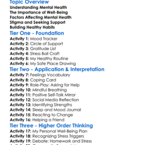 Mental Health And Well-Being Worksheet Activity Booklet