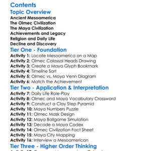 Mesoamerican Civilizations Olmec Maya Worksheet Activity Booklet