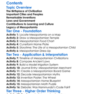 Mesopotamian Civilization And Its Contributions Worksheet Activity Booklet