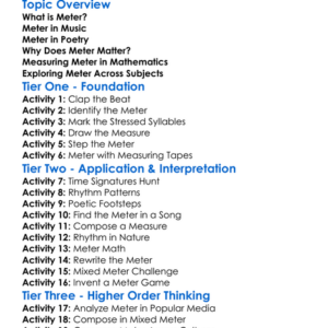 Meter Worksheet Activity Booklet