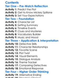 Mickey Spillanes Encore For Murder 2023 Worksheet Activity Booklet