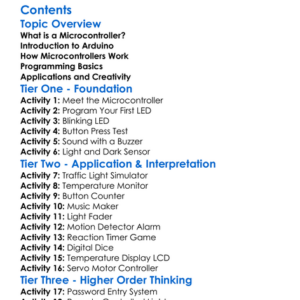 Microcontroller Programming Eg Arduino Worksheet Activity Booklet