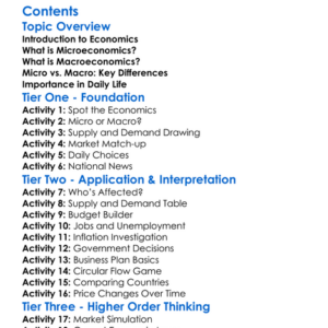 Microeconomics And Macroeconomics Worksheet Activity Booklet
