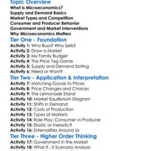 Microeconomics Principles Worksheet Activity Booklet