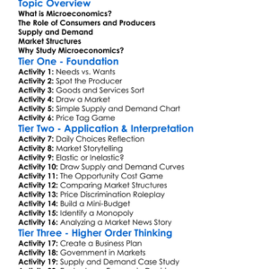 Microeconomics Worksheet Activity Booklet