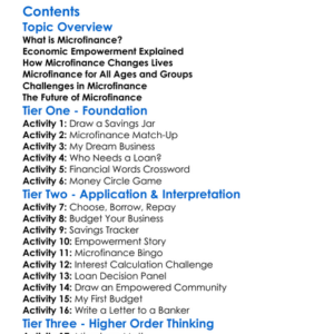 Microfinance And Economic Empowerment Worksheet Activity Booklet