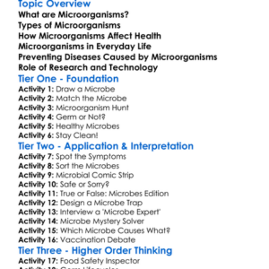 Microorganisms And Diseases Worksheet Activity Booklet