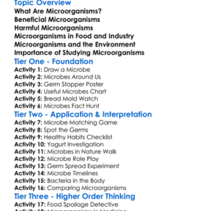 Microorganisms In Daily Life Worksheet Activity Booklet