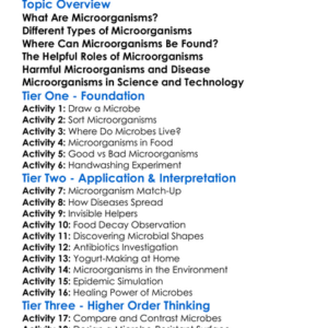 Microorganisms Types And Roles Worksheet Activity Booklet