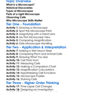 Microscopes And Cell Observation Worksheet Activity Booklet