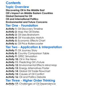 Middle Eastern Oil And Global Politics Worksheet Activity Booklet