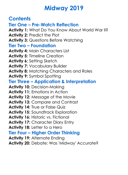 Midway 2019 Worksheet Activity Booklet