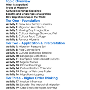 Migration And Cultural Exchange Worksheet Activity Booklet