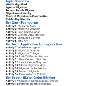 Migration And Identity Worksheet Activity Booklet