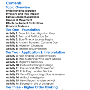 Migration And Invasions In The Ancient World Worksheet Activity Booklet