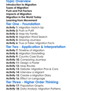 Migration And Movement Worksheet Activity Booklet