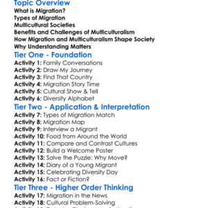 Migration And Multicultural Societies Worksheet Activity Booklet