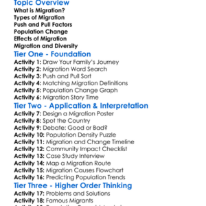 Migration And Population Change Worksheet Activity Booklet
