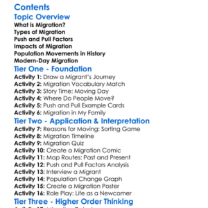 Migration And Population Movements Worksheet Activity Booklet