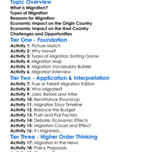 Migration And The Economy Worksheet Activity Booklet