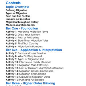 Migration And The Movement Of Peoples Worksheet Activity Booklet
