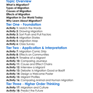 Migration Causes And Effects Worksheet Activity Booklet