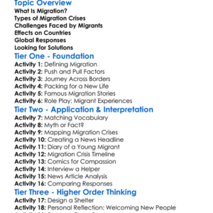 Migration Crises Worksheet Activity Booklet