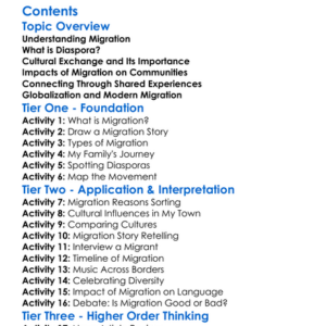 Migration Diaspora And Cultural Exchange Worksheet Activity Booklet