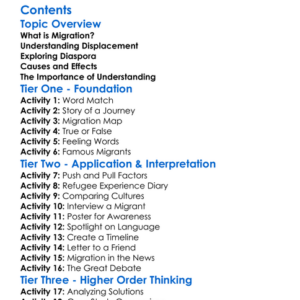 Migration Displacement And Diaspora Worksheet Activity Booklet