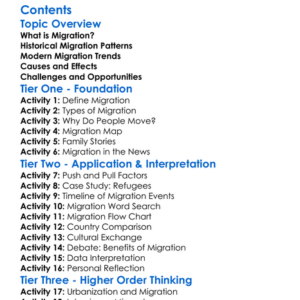 Migration Patterns In The 20Th And 21St Centuries Worksheet Activity Booklet