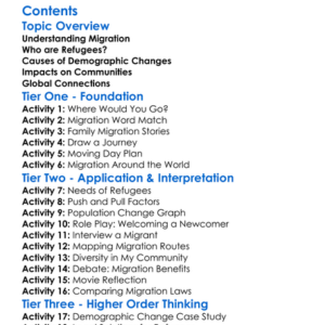 Migration Refugees And Demographic Changes Worksheet Activity Booklet