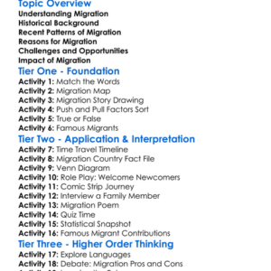 Migration To And Within Europe Worksheet Activity Booklet
