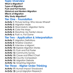 Migration Types And Causes Worksheet Activity Booklet