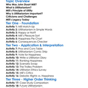 Mill And Utilitarianism Worksheet Activity Booklet