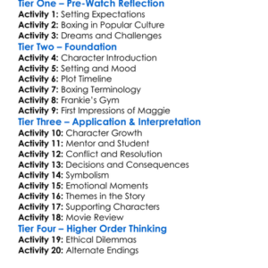 Million Dollar Baby 2004 Worksheet Activity Booklet