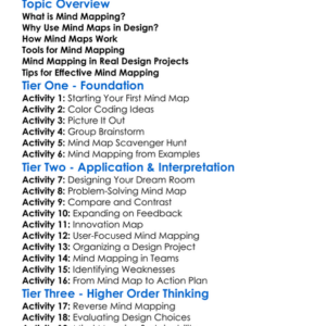 Mind Mapping For Design Worksheet Activity Booklet
