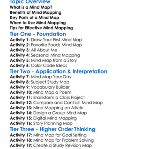 Mind Mapping Worksheet Activity Booklet