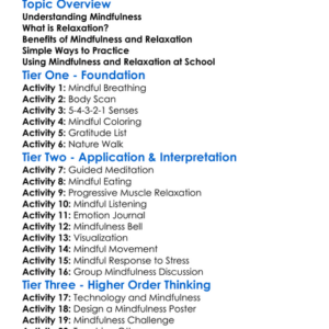Mindfulness And Relaxation Worksheet Activity Booklet