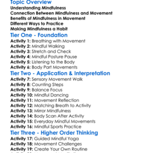 Mindfulness In Movement Worksheet Activity Booklet