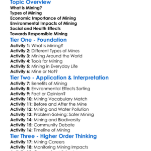 Mining And Its Impacts Worksheet Activity Booklet
